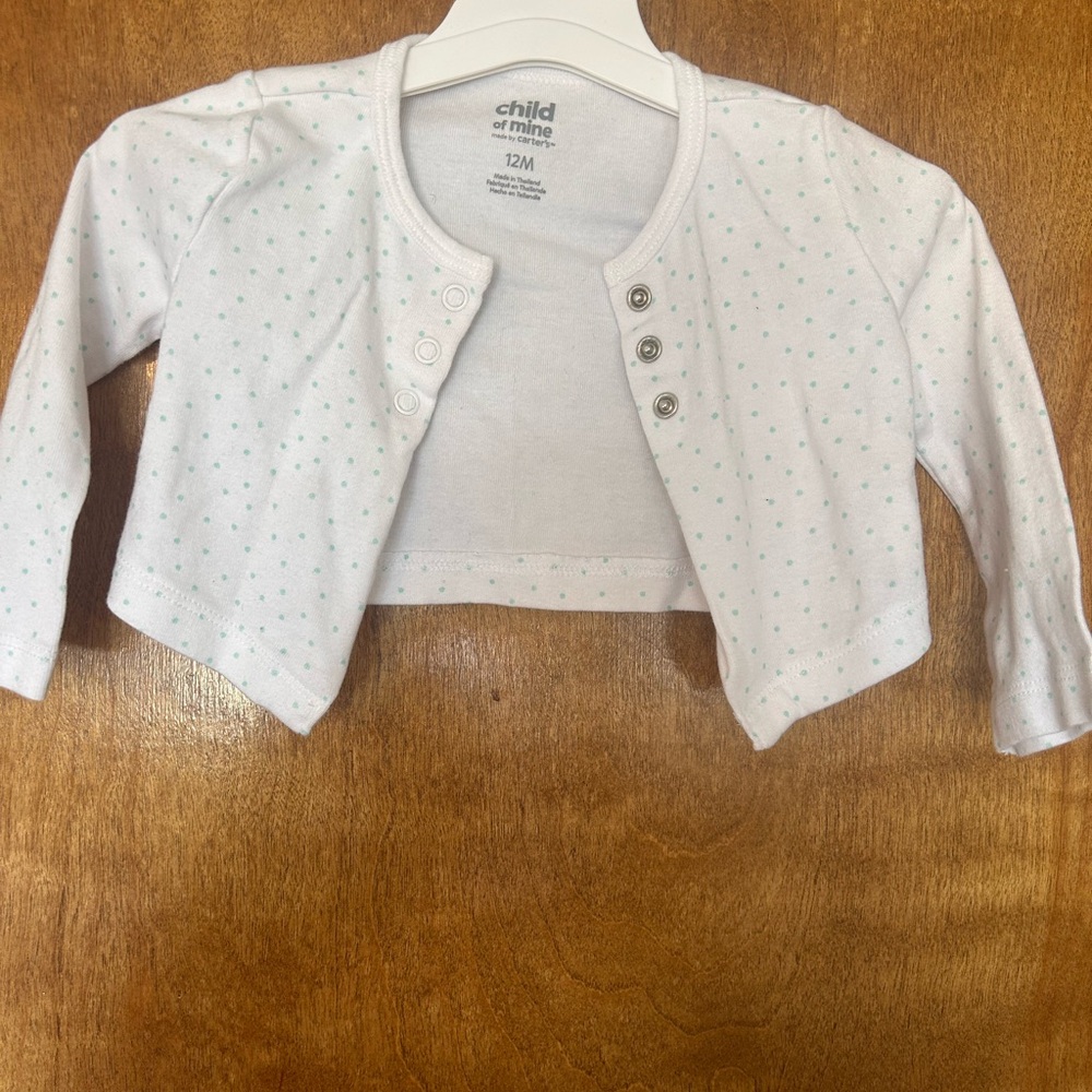 Child of Mine White Cardigan with Tiny Dots